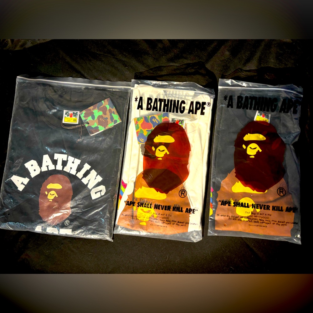 Authentic LA Bape T’s heavy, thick, soft, brushed cotton.$100 each $270 for all